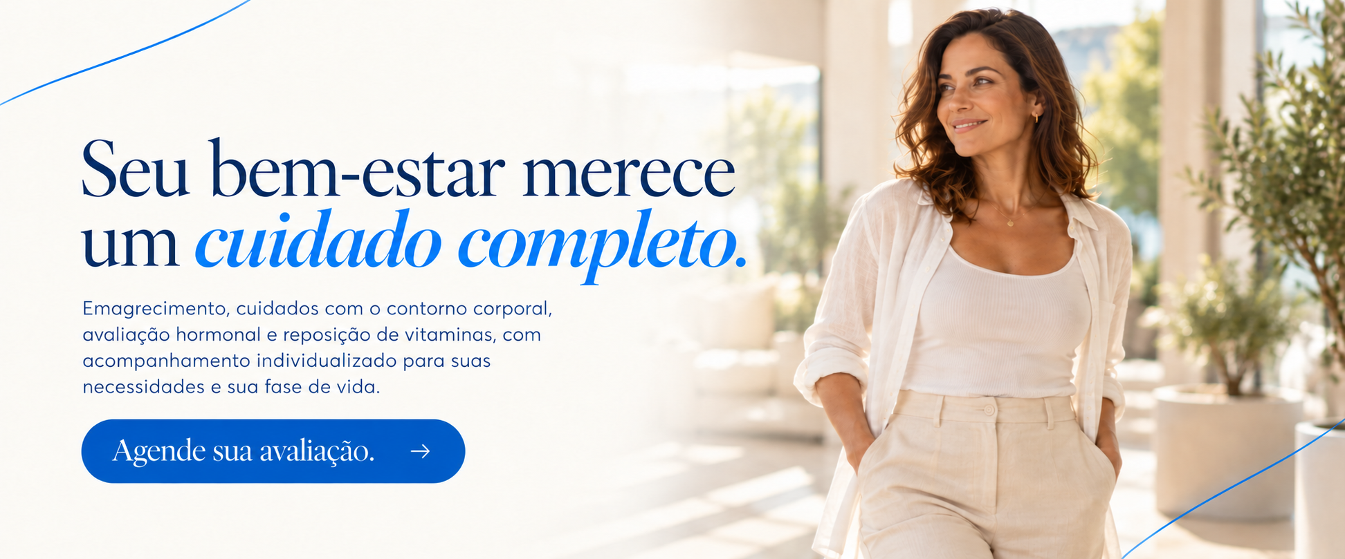 Banner Slim Care com mulher e agendamento